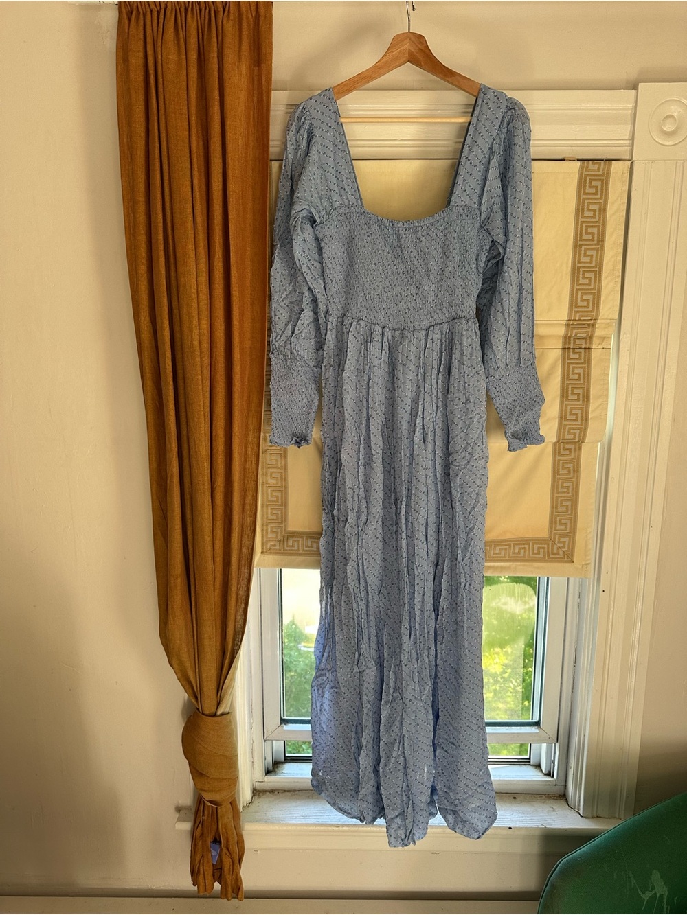 Ganni - NWOT - size 40 - Light Blue Long-Sleeve Maxi Dress